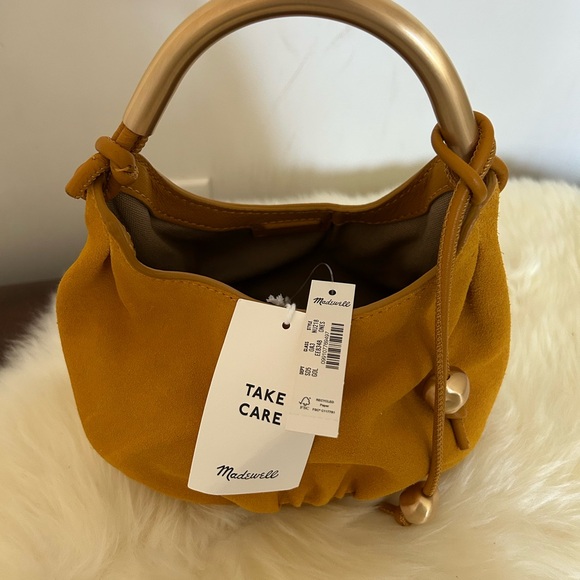 Madewell Mini Bag with Curved Metallic Handle | Mustard - Picture 3 of 5